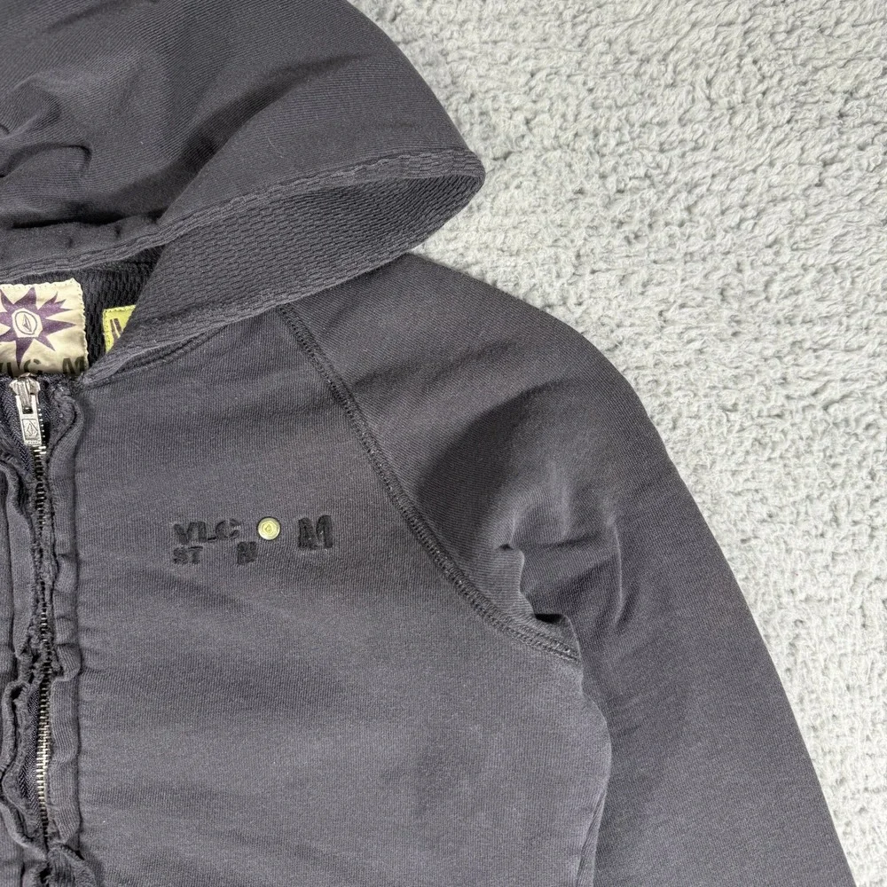 Vintage Volcom Star Dove Zip Up Hoodie Womens Medium Black Logo Skate Surf